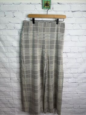 H&M Wide Leg Houndstooth Trouser Pants Medium